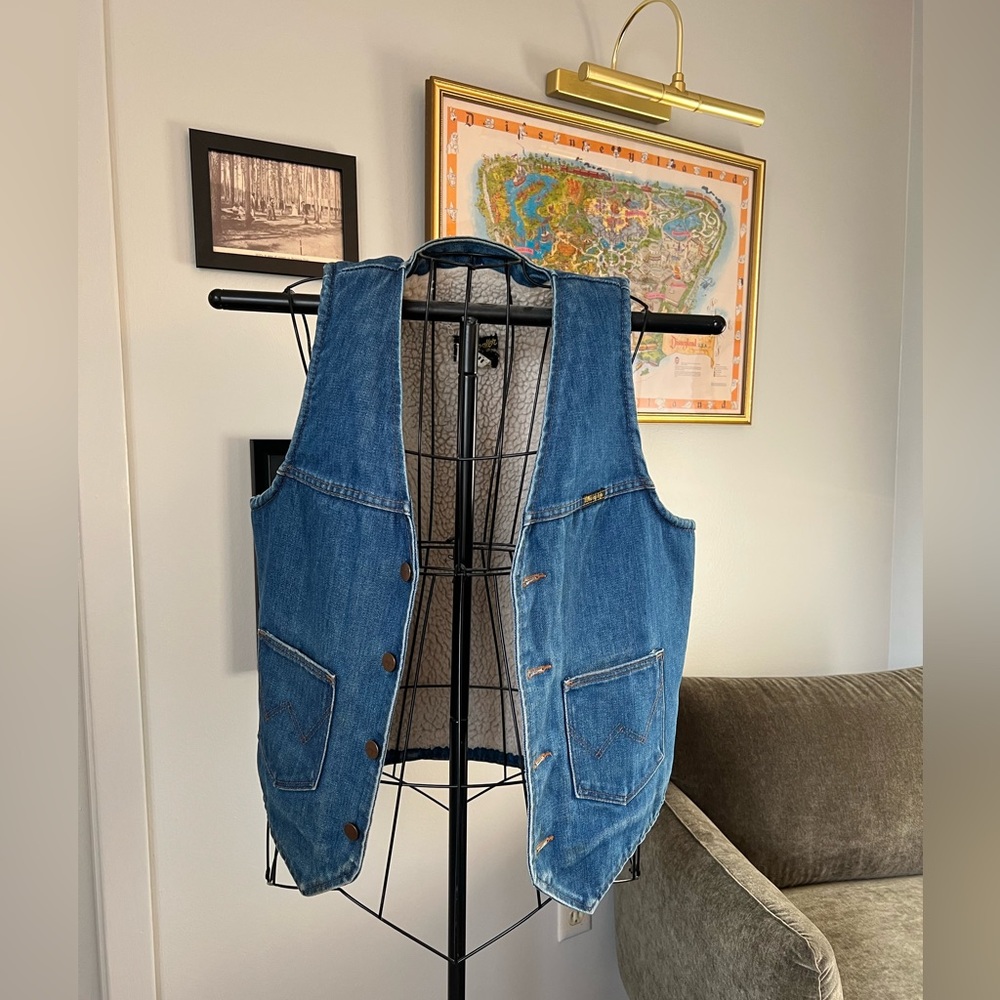 Vintage Wrangler Sherpa-Lined Denim Vest